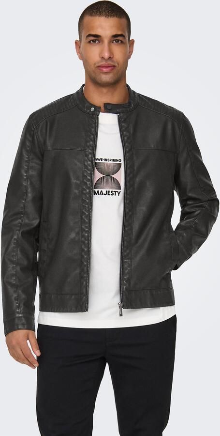 ONLY & SONS Bikerjack MIKE PU RACER JACKET - Foto 3