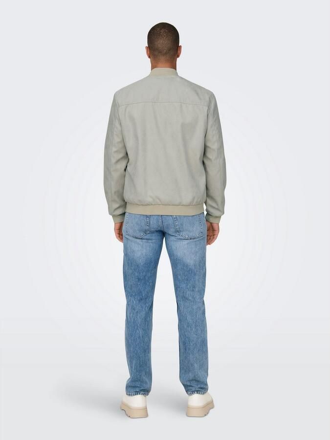 Only & Sons Lucas Fake Suede Bomber Jack Heren Gray Heren - Foto 5