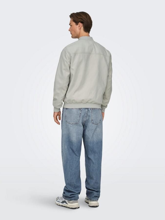 Only & Sons Lucas Fake Suede Bomber Jack Heren Gray Heren - Foto 8