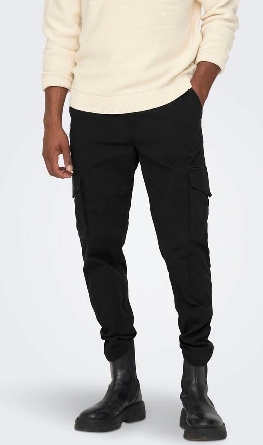 Only & Sons Tapered fit cargobroek met cargozakken - Foto 6