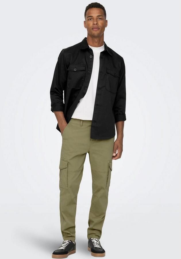 Only & Sons Casual Herenbroek met Zakken Beige Heren