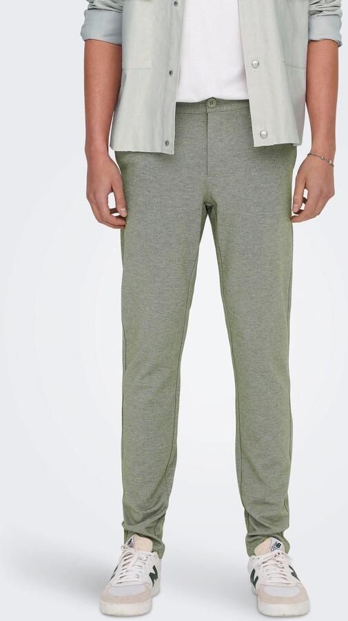 Only & Sons Slim fit stoffen broek in gemêleerde look model 'MARK' - Foto 7