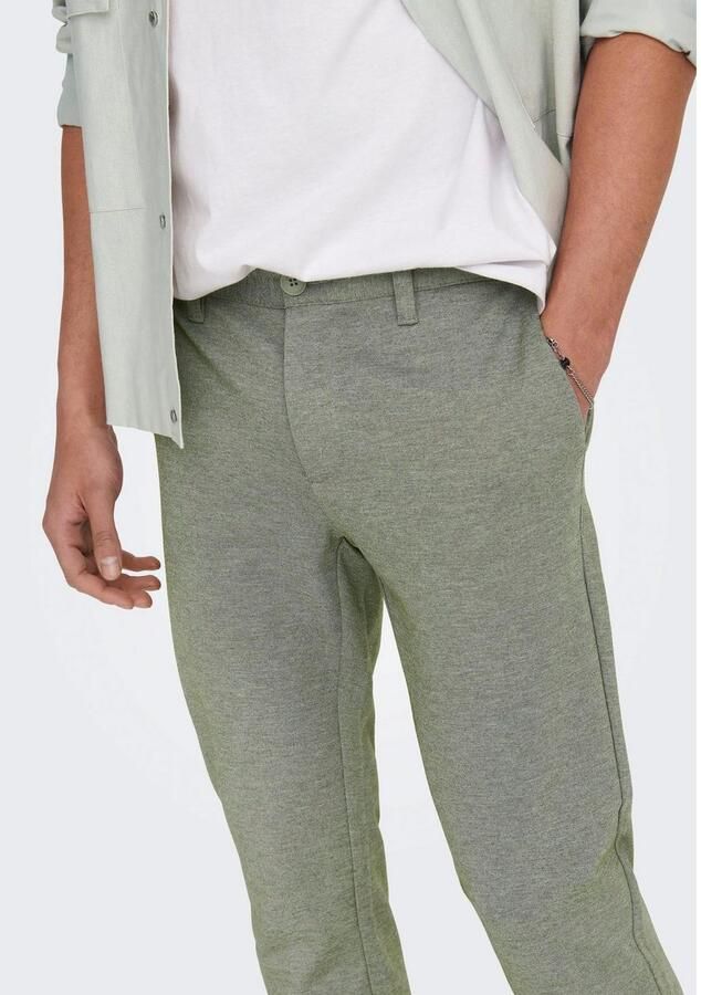 Only & Sons Slim fit stoffen broek in gemêleerde look model 'MARK' - Foto 2