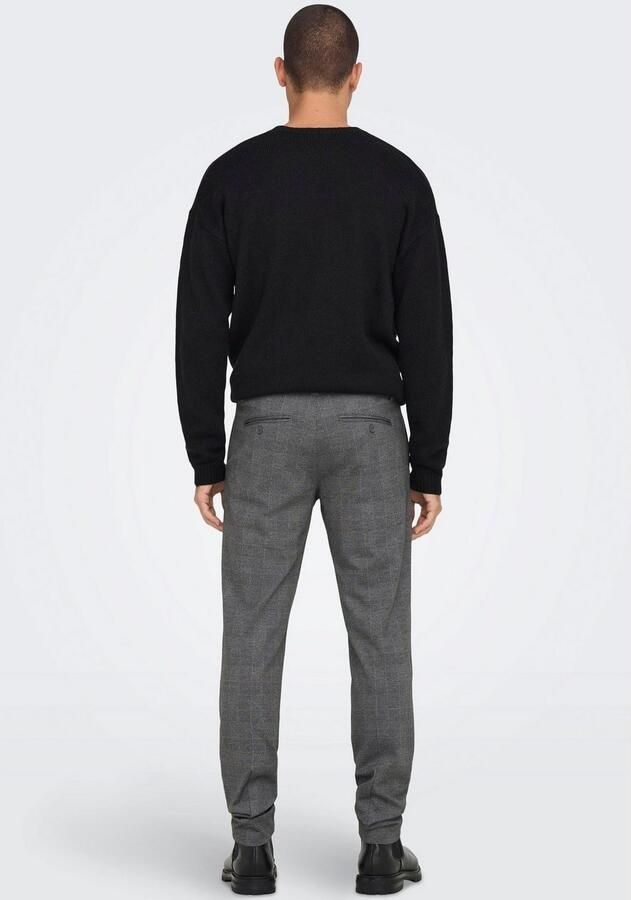 ONLY & SONS geruite slim fit pantalon ONSMARK limestone - Foto 3