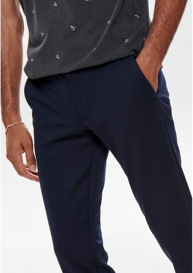 Only & Sons Marineblauwe Stretch Chinos Donkerblauw Blue Heren - Foto 5