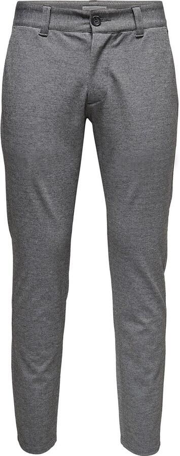 ONLY & SONS gemêleerde slim fit chino ONSMARK grijs melange - Foto 9