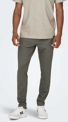 Only & Sons Tapered fit stoffen broek met fijn all-over motief model 'Mark' - Foto 7