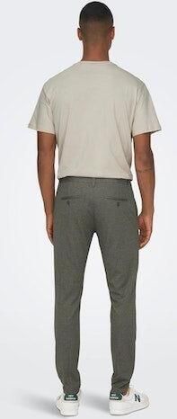 Only & Sons Tapered fit stoffen broek met fijn all-over motief model 'Mark' - Foto 6