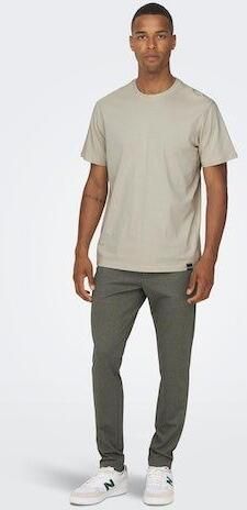 Only & Sons Tapered fit stoffen broek met fijn all-over motief model 'Mark' - Foto 5