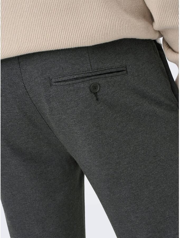 ONLY & SONS gemêleerde tapered fit broek ONSMARK donkergrijs zwart gemeleerd - Foto 9