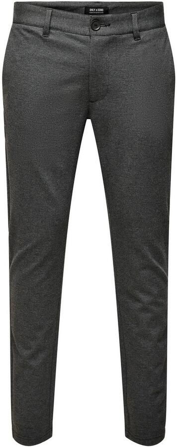 ONLY & SONS gemêleerde tapered fit broek ONSMARK donkergrijs zwart gemeleerd - Foto 8