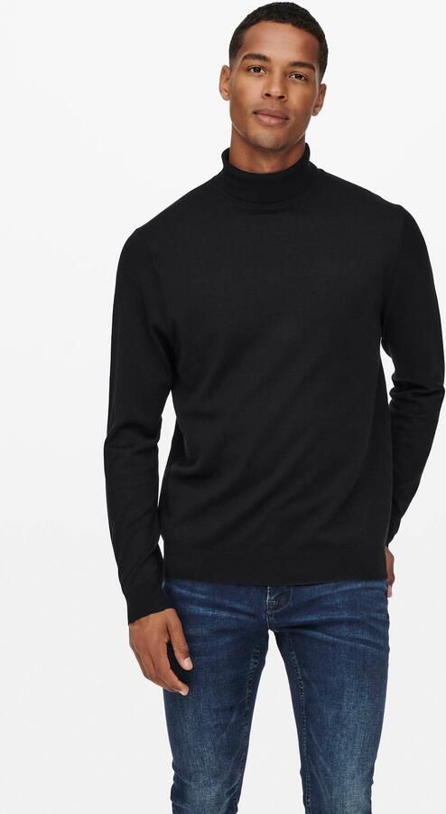 Only & Sons Heren Coltrui Gebreide Coltrui Lange Mouwen Black Heren - Foto 6