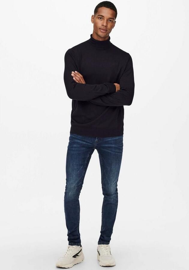 Only & Sons Heren Coltrui Gebreide Coltrui Lange Mouwen Black Heren - Foto 4