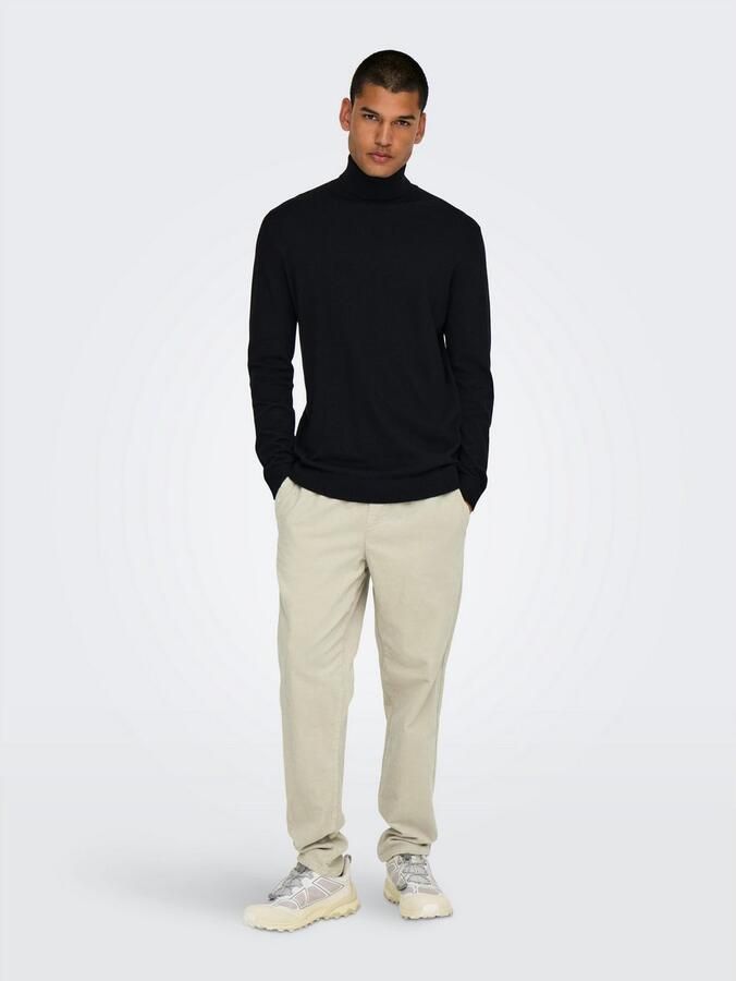 Only & Sons Tapered fit corduroy broek met elastische band model 'LINUS' - Foto 2