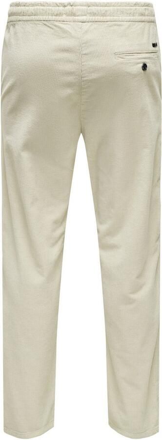 Only & Sons Tapered fit corduroy broek met elastische band model 'LINUS' - Foto 5