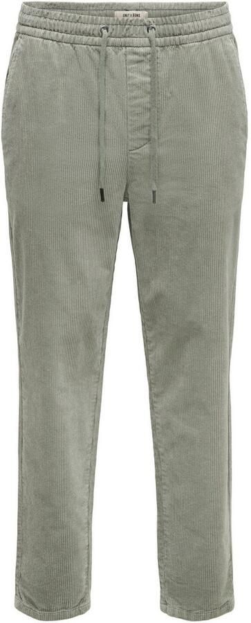 Only & Sons Tapered fit corduroy broek met elastische band model 'LINUS' - Foto 9