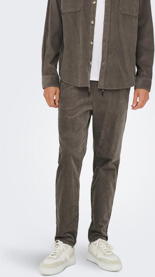 Only & Sons Tapered corduroy broek van katoenmix model 'LINUS' - Foto 6
