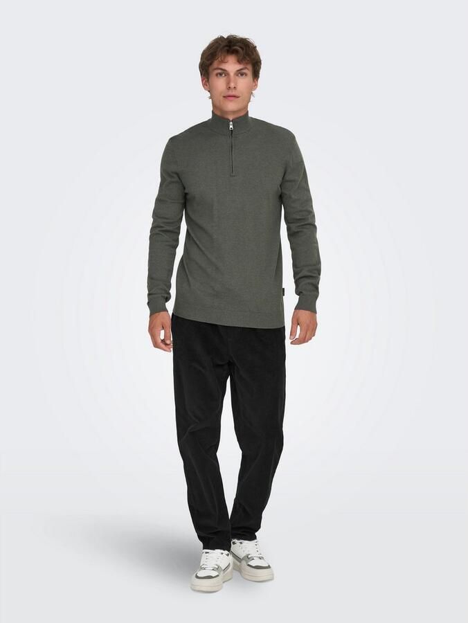 Only & Sons Tapered fit corduroy broek met elastische band model 'LINUS' - Foto 2