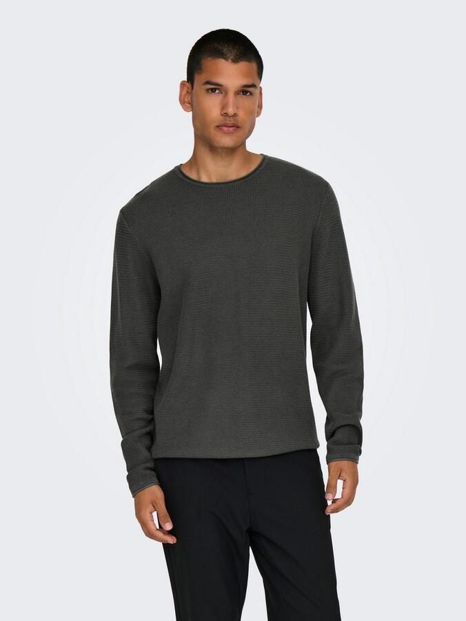 Only & Sons Gebreide pullover met ronde hals model 'ERIC' - Foto 7