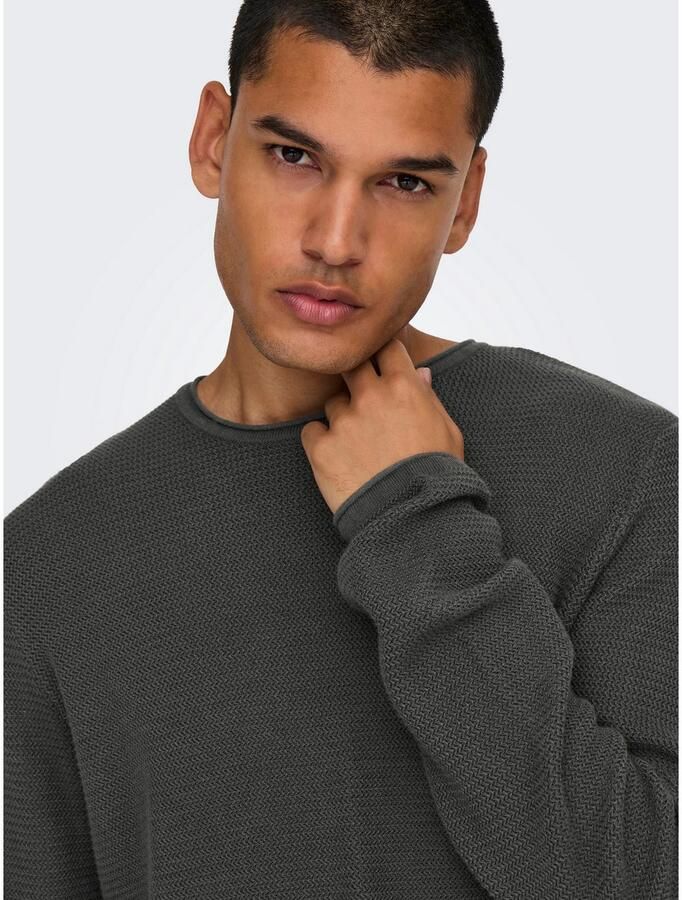 Only & Sons Gebreide pullover met ronde hals model 'ERIC' - Foto 2
