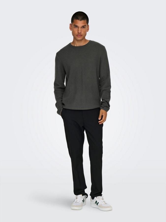 Only & Sons Gebreide pullover met ronde hals model 'ERIC' - Foto 4