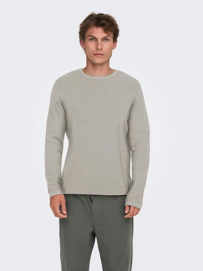Only & Sons Regular fit gebreide pullover van puur katoen model 'ERIC'