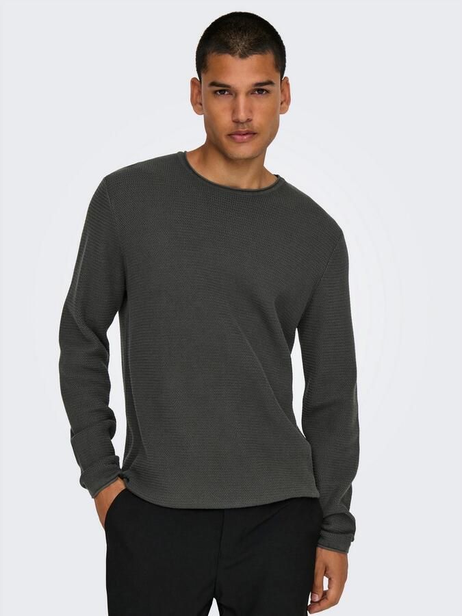 Only & Sons Gebreide pullover met ronde hals model 'ERIC' - Foto 5