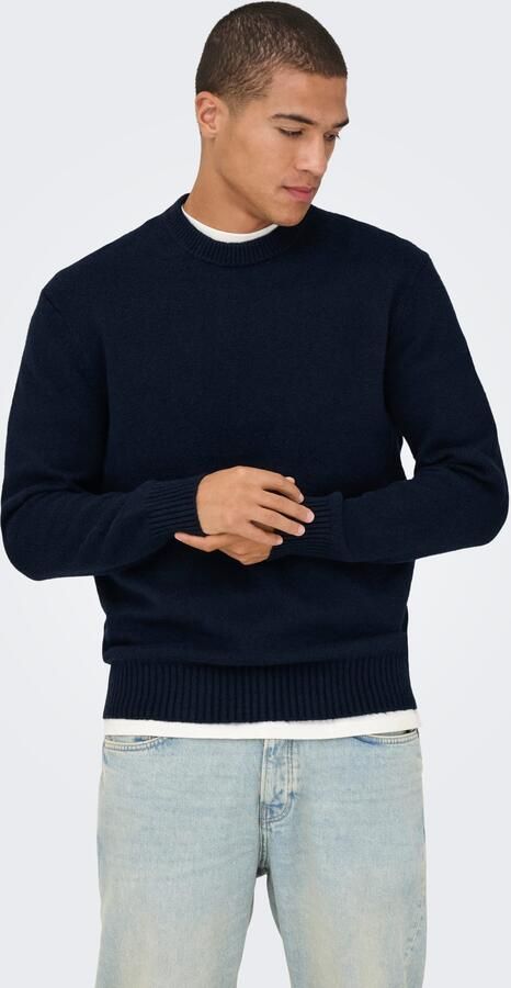 Only & Sons Relaxed fit pullover van katoenmix met wol model 'JAMES' - Foto 5