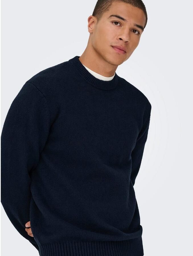 Only & Sons Relaxed fit pullover van katoenmix met wol model 'JAMES' - Foto 2