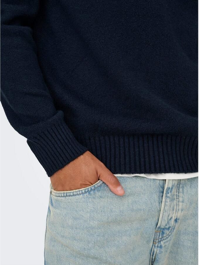 Only & Sons Relaxed fit pullover van katoenmix met wol model 'JAMES'