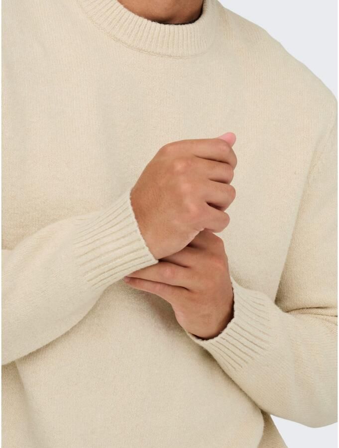 Only & Sons Relaxed fit pullover van katoenmix met wol model 'JAMES'