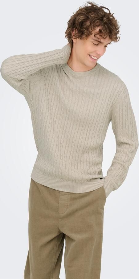 ONLY & SONS Gebreide trui ONSLOUI REG 12 CABEL CREW KNIT NOOS - Foto 7
