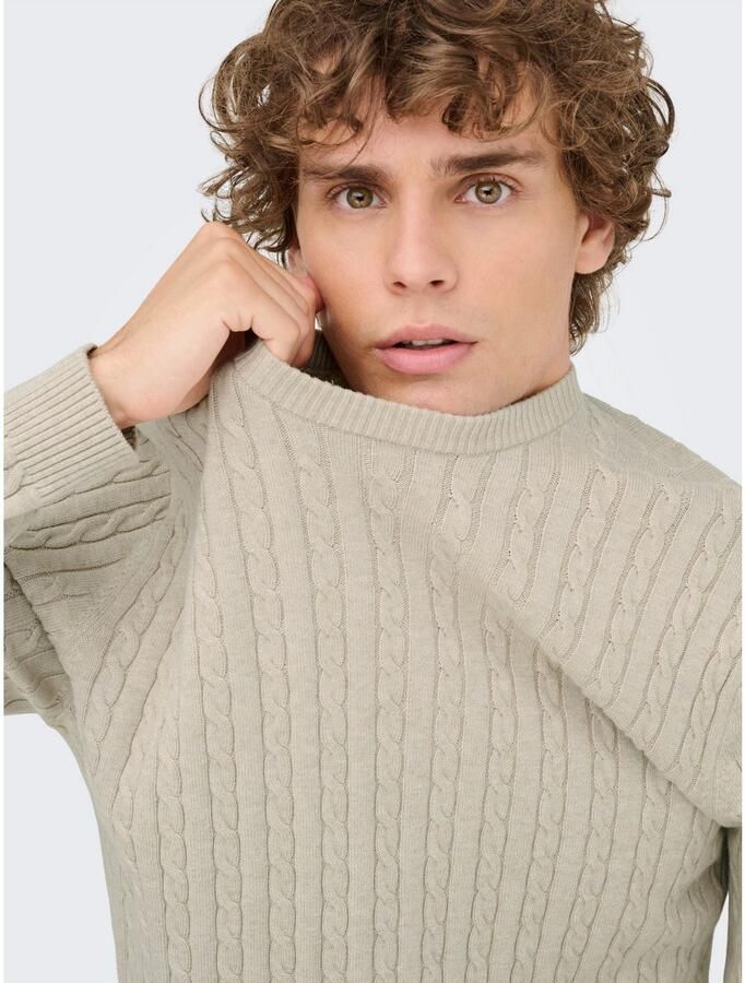 ONLY & SONS Gebreide trui ONSLOUI REG 12 CABEL CREW KNIT NOOS