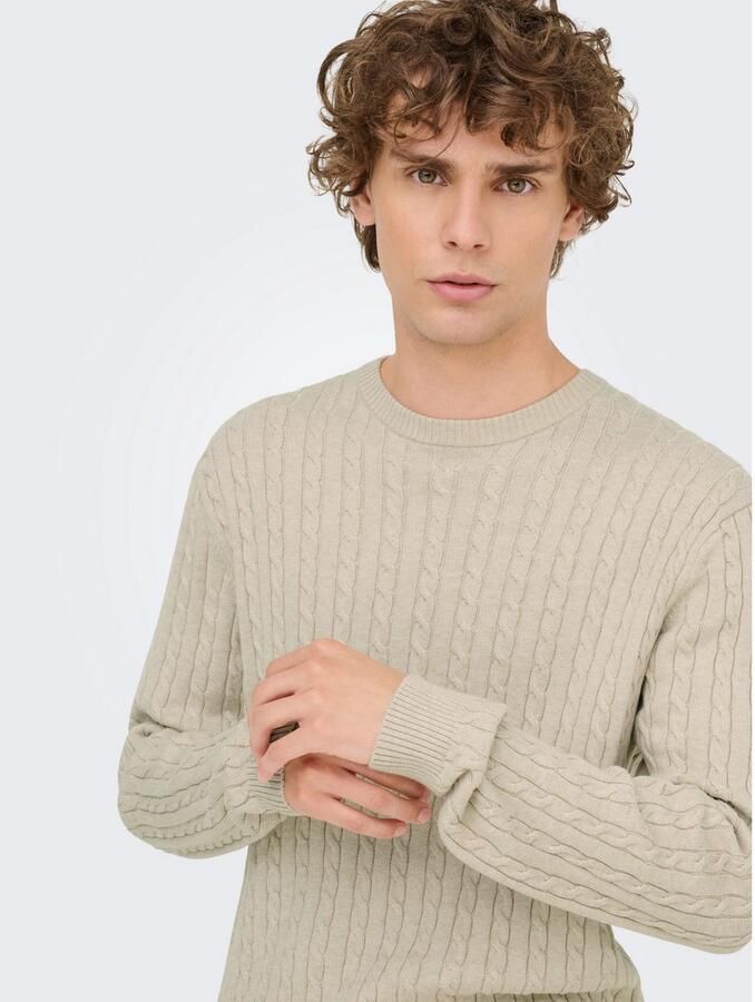 ONLY & SONS Gebreide trui ONSLOUI REG 12 CABEL CREW KNIT NOOS - Foto 2