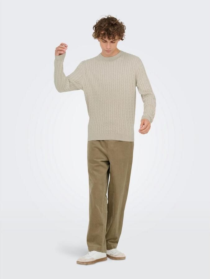 ONLY & SONS Gebreide trui ONSLOUI REG 12 CABEL CREW KNIT NOOS - Foto 4