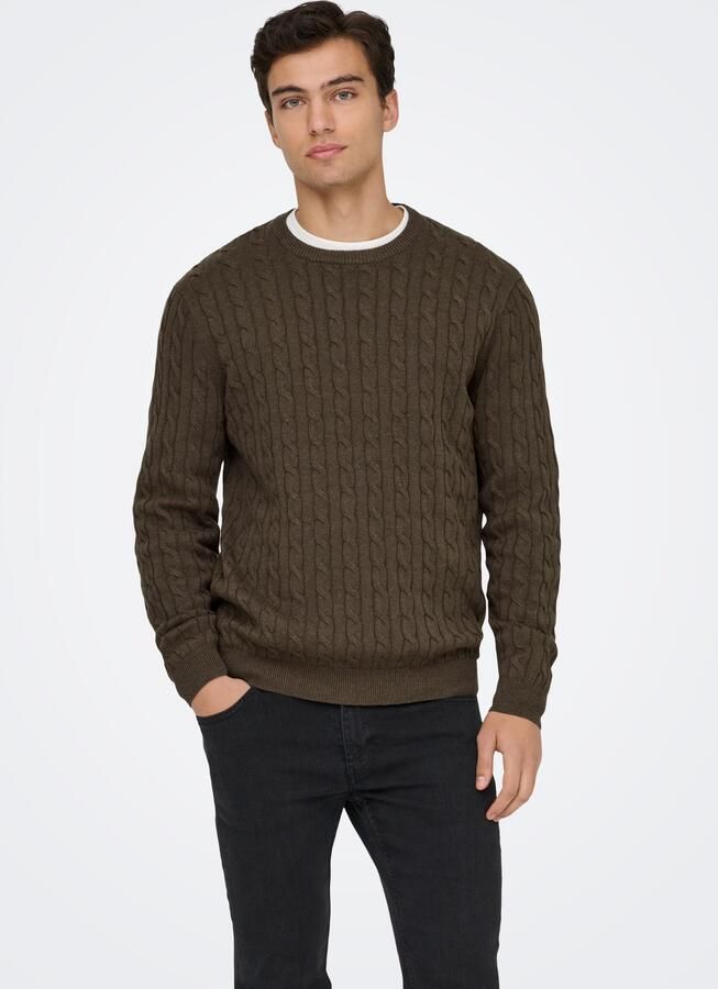 ONLY & SONS Gebreide trui ONSLOUI REG 12 CABEL CREW KNIT NOOS - Foto 6