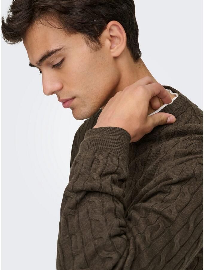 ONLY & SONS Gebreide trui ONSLOUI REG 12 CABEL CREW KNIT NOOS