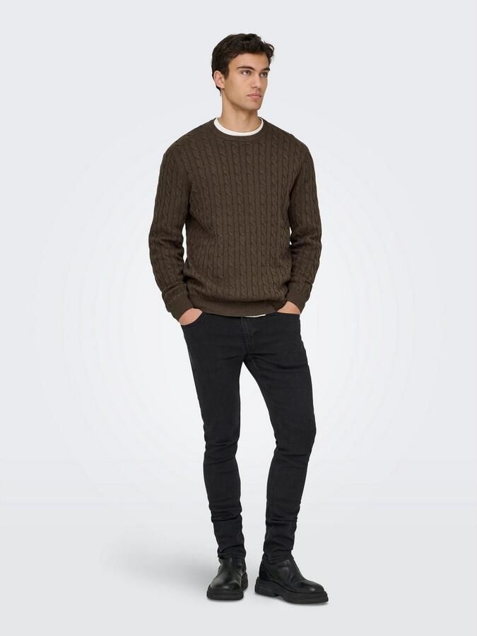 ONLY & SONS Gebreide trui ONSLOUI REG 12 CABEL CREW KNIT NOOS - Foto 5
