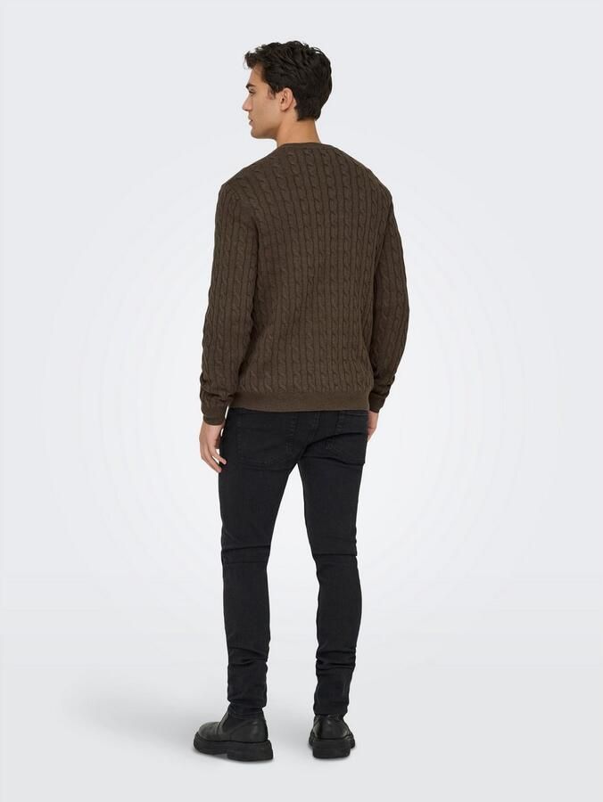 ONLY & SONS Gebreide trui ONSLOUI REG 12 CABEL CREW KNIT NOOS - Foto 3