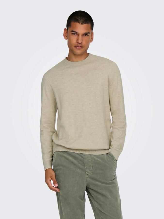 ONLY & SONS Gebreide trui ONSLOUI REG 12 MEL CREW KNIT NOOS - Foto 3