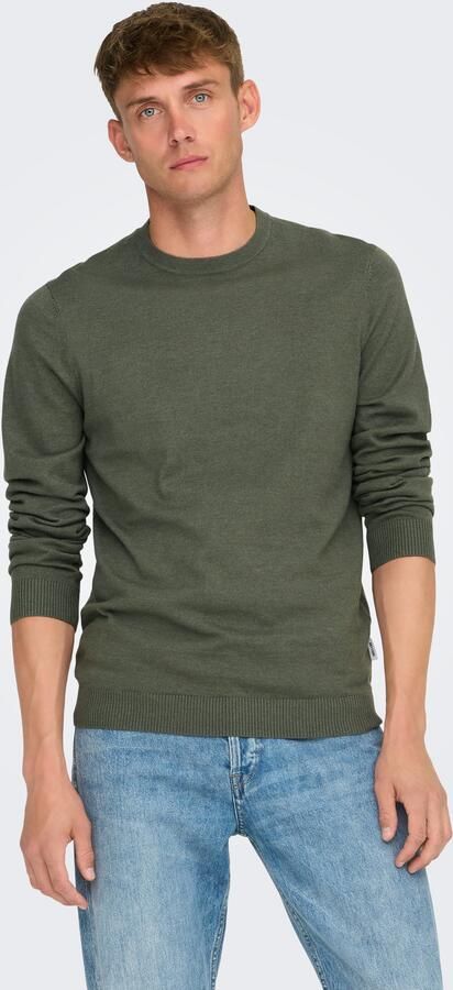 ONLY & SONS Gebreide trui ONSLOUI REG 12 MEL CREW KNIT NOOS - Foto 5