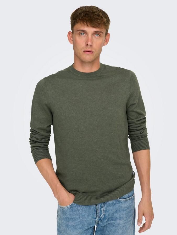 ONLY & SONS Gebreide trui ONSLOUI REG 12 MEL CREW KNIT NOOS - Foto 2