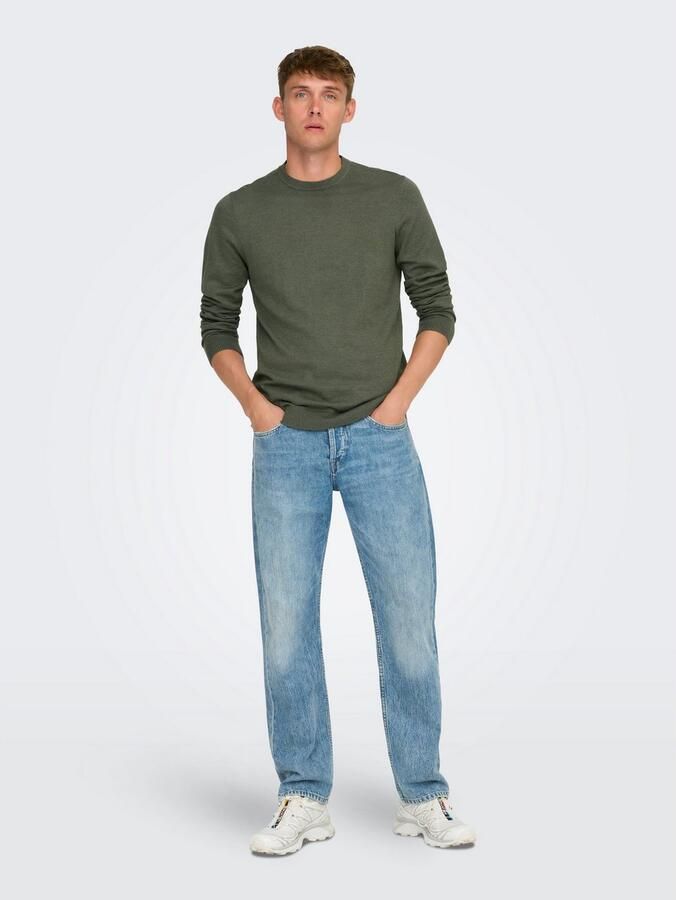 ONLY & SONS Gebreide trui ONSLOUI REG 12 MEL CREW KNIT NOOS - Foto 3