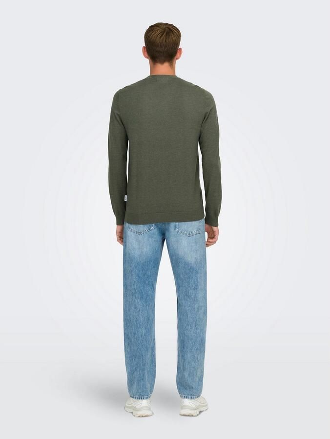 ONLY & SONS Gebreide trui ONSLOUI REG 12 MEL CREW KNIT NOOS - Foto 4