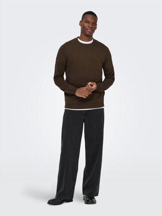 ONLY & SONS Gebreide trui ONSLOUI REG 12 MEL CREW KNIT NOOS - Foto 3