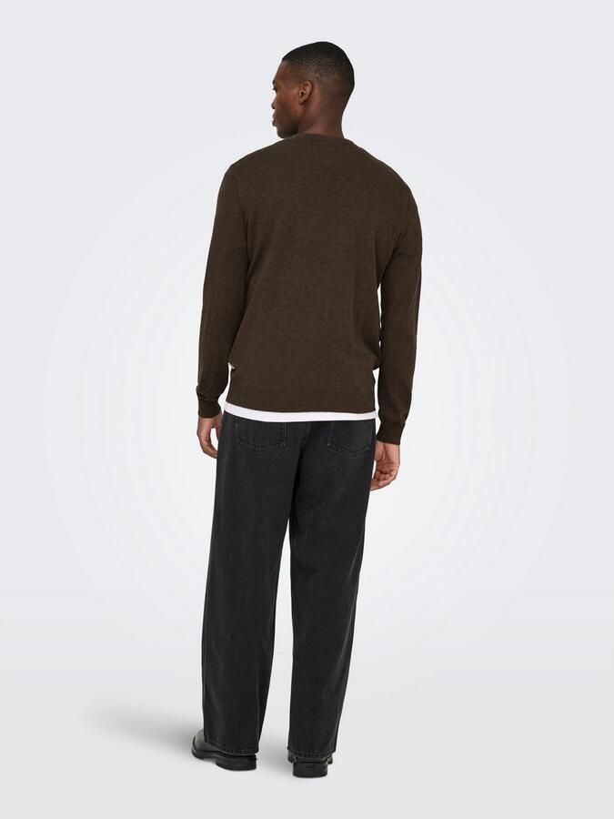 ONLY & SONS Gebreide trui ONSLOUI REG 12 MEL CREW KNIT NOOS - Foto 4
