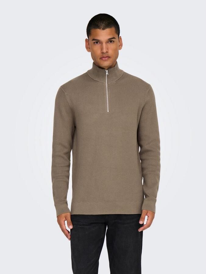 Only & Sons Regular fit gebreide pullover met opstaande kraag model 'PHIL' - Foto 7