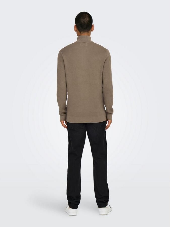 Only & Sons Regular fit gebreide pullover met opstaande kraag model 'PHIL' - Foto 3