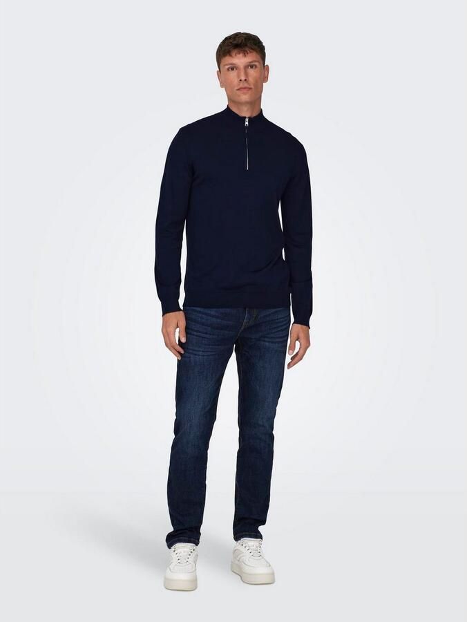 ONLY & SONS Gebreide trui ONSWYLER LIFE REG 14 HALF ZIP KNIT NOOS - Foto 3