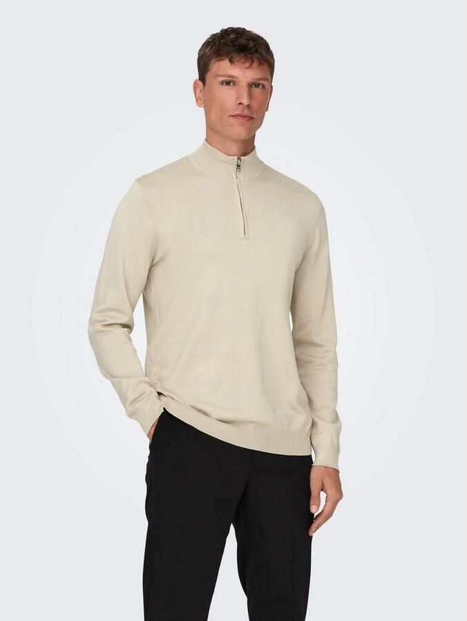 ONLY & SONS Gebreide trui ONSWYLER LIFE REG 14 HALF ZIP KNIT NOOS - Foto 3